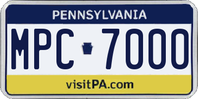 PA license plate MPC7000