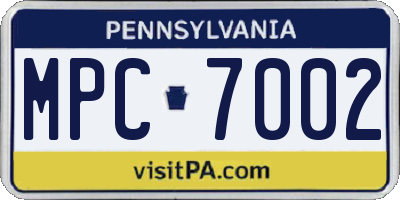 PA license plate MPC7002