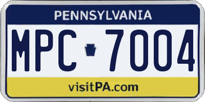 PA license plate MPC7004