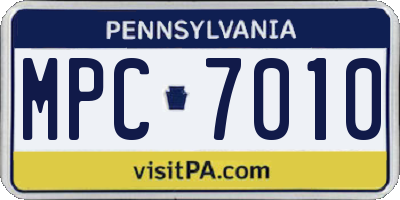 PA license plate MPC7010