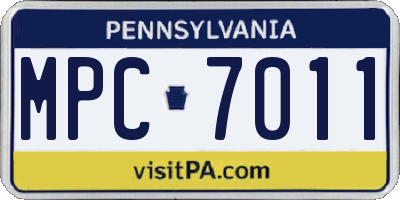 PA license plate MPC7011