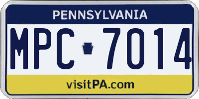 PA license plate MPC7014