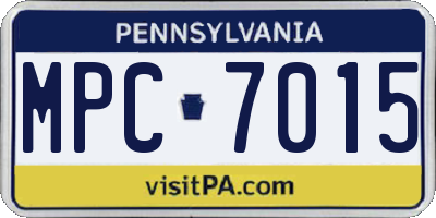 PA license plate MPC7015