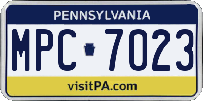 PA license plate MPC7023