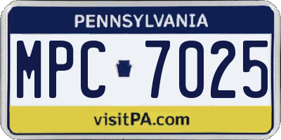 PA license plate MPC7025