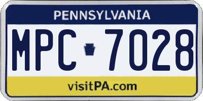 PA license plate MPC7028