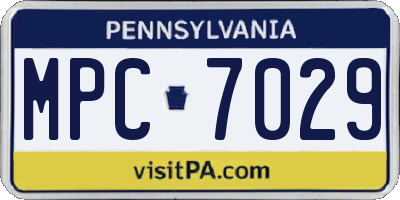 PA license plate MPC7029