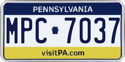 PA license plate MPC7037