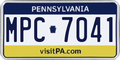 PA license plate MPC7041