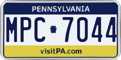 PA license plate MPC7044