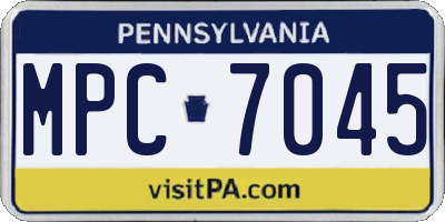 PA license plate MPC7045
