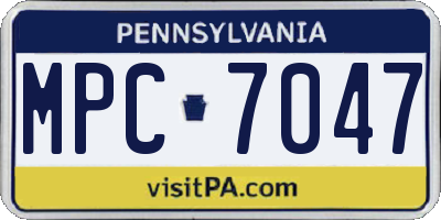 PA license plate MPC7047