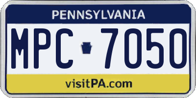 PA license plate MPC7050
