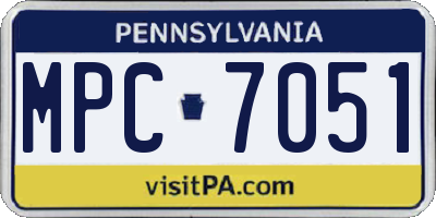 PA license plate MPC7051