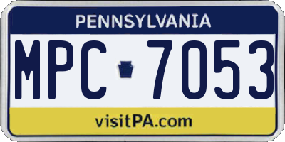 PA license plate MPC7053