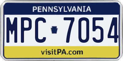 PA license plate MPC7054