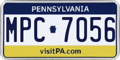 PA license plate MPC7056
