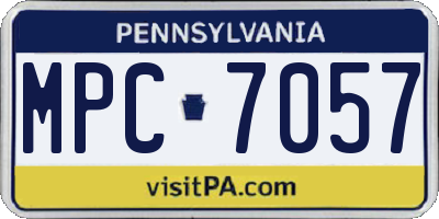 PA license plate MPC7057