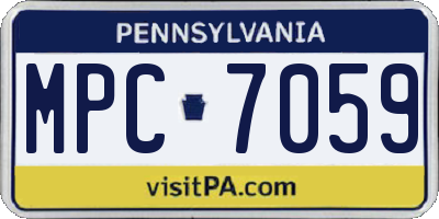 PA license plate MPC7059