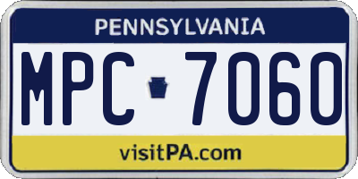 PA license plate MPC7060