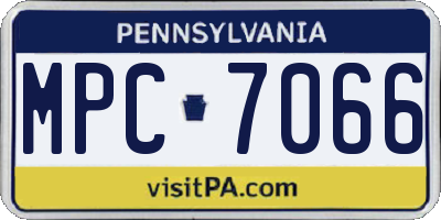 PA license plate MPC7066