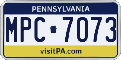 PA license plate MPC7073