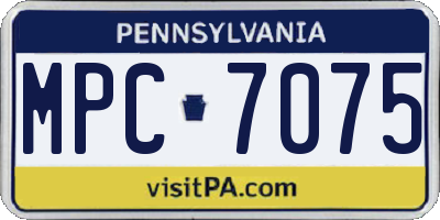 PA license plate MPC7075