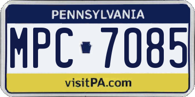 PA license plate MPC7085