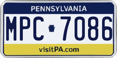 PA license plate MPC7086