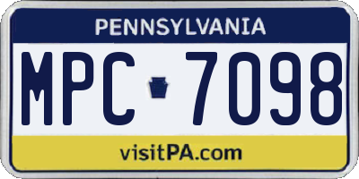 PA license plate MPC7098