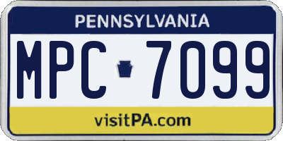 PA license plate MPC7099