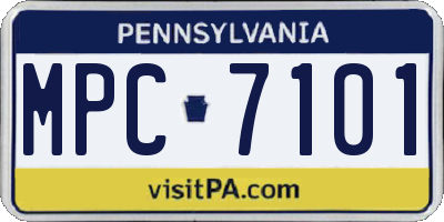 PA license plate MPC7101