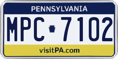 PA license plate MPC7102