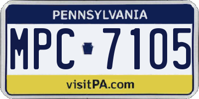 PA license plate MPC7105