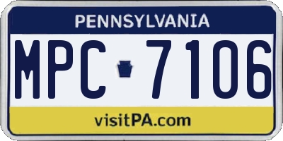PA license plate MPC7106