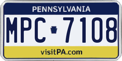 PA license plate MPC7108