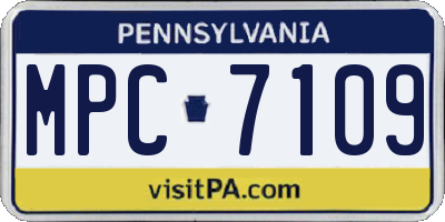 PA license plate MPC7109