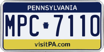 PA license plate MPC7110