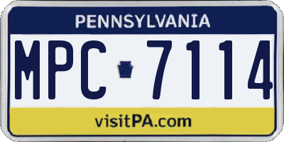 PA license plate MPC7114