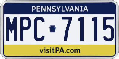 PA license plate MPC7115