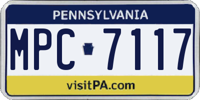 PA license plate MPC7117
