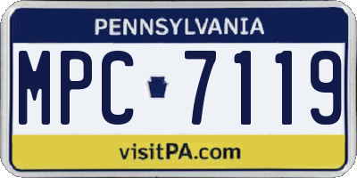 PA license plate MPC7119