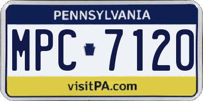 PA license plate MPC7120