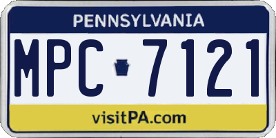 PA license plate MPC7121
