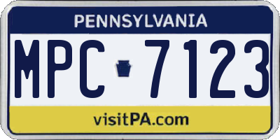 PA license plate MPC7123