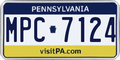 PA license plate MPC7124