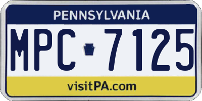 PA license plate MPC7125