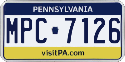 PA license plate MPC7126