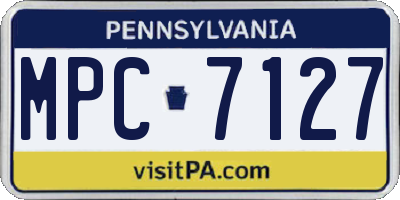 PA license plate MPC7127