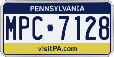 PA license plate MPC7128
